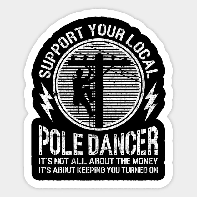 Funny Electrician Electrical Engineering ElectricDad Dancer Sticker by merchmafia